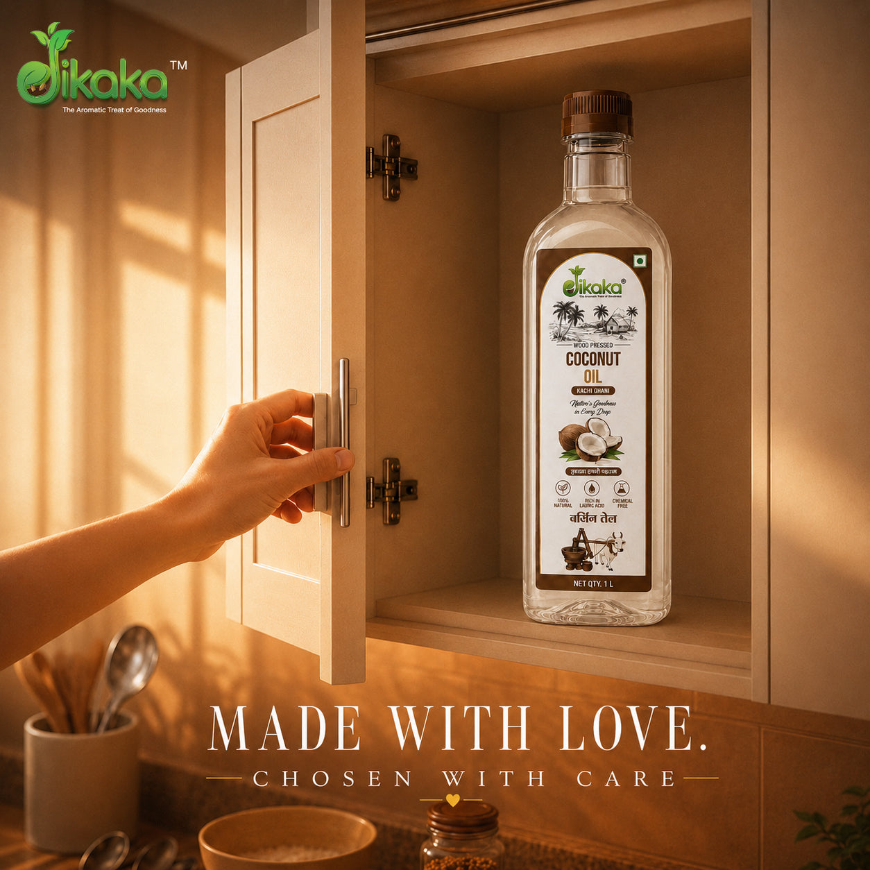 Jikaka Organic Cold Pressed Coconut Oil 1 L