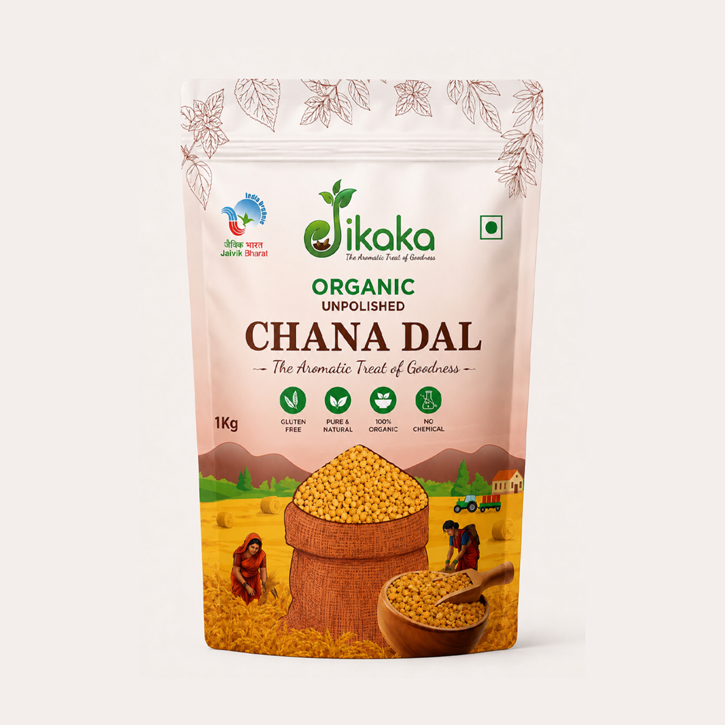 Jikaka Organic Chana Dal 1 Kg