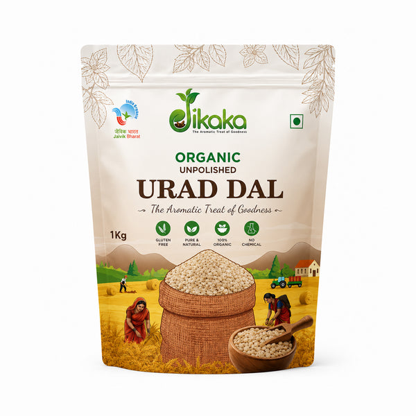 Jikaka Organic Urad Dal Whole White 1 kg