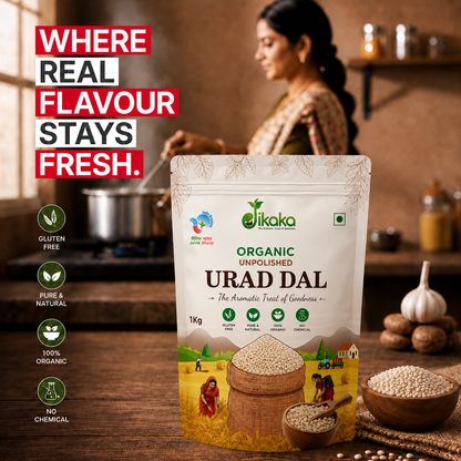 Jikaka Organic Urad Dal Whole White 1 kg