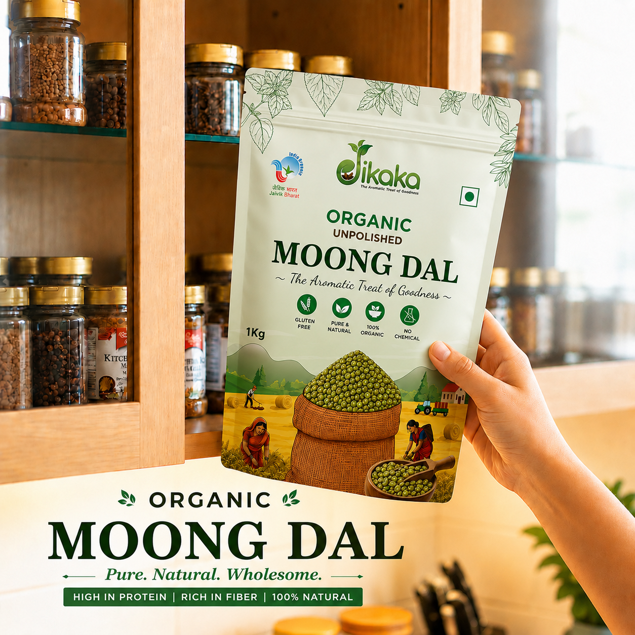 Jikaka Organic Moong Dal 1 kg