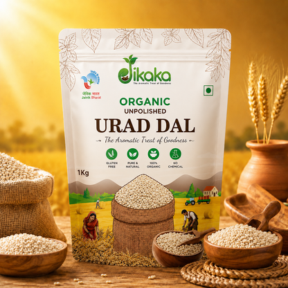 Jikaka Organic Urad Dal Whole White 1 kg
