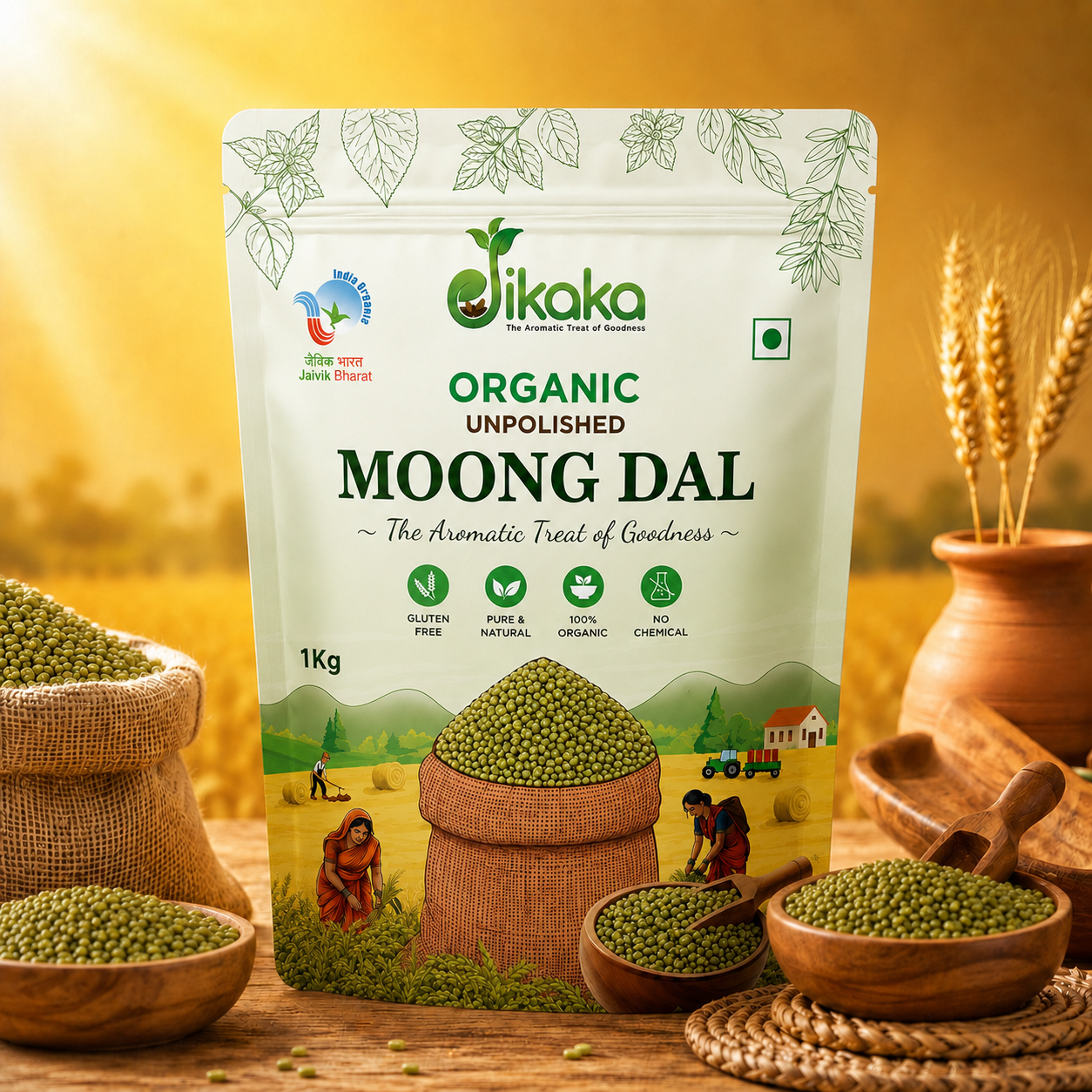 Jikaka Organic Moong Dal 1 kg