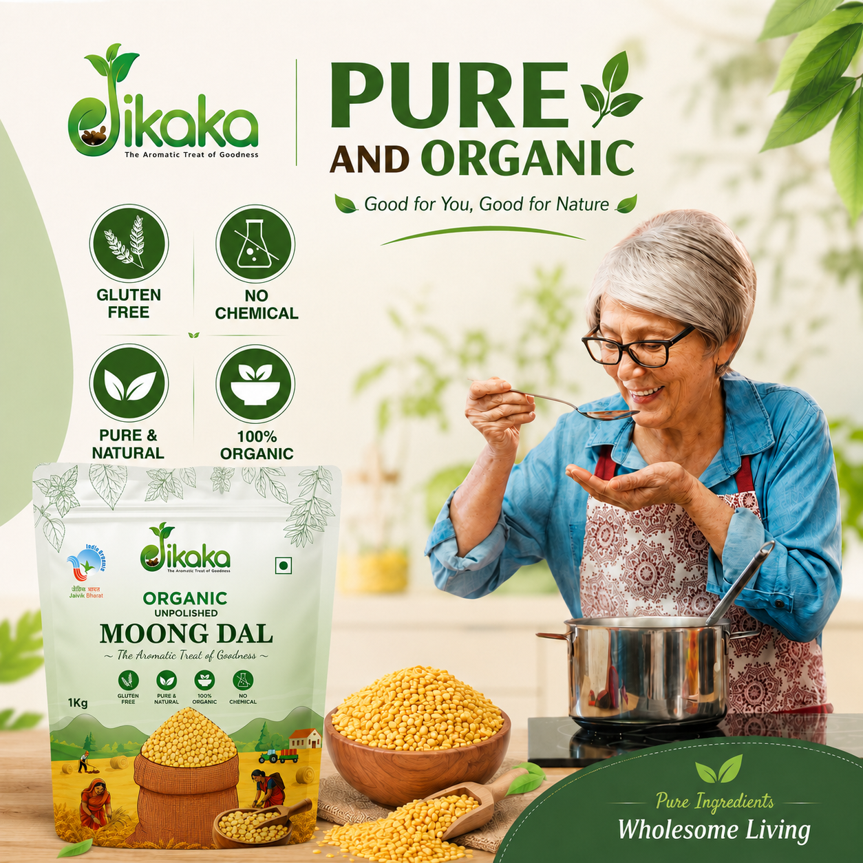 Jikaka Organic Moong Dal 1 kg