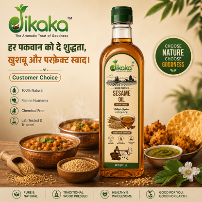 Jikaka Organic Cold Pressed Sesame Oil 1 L.